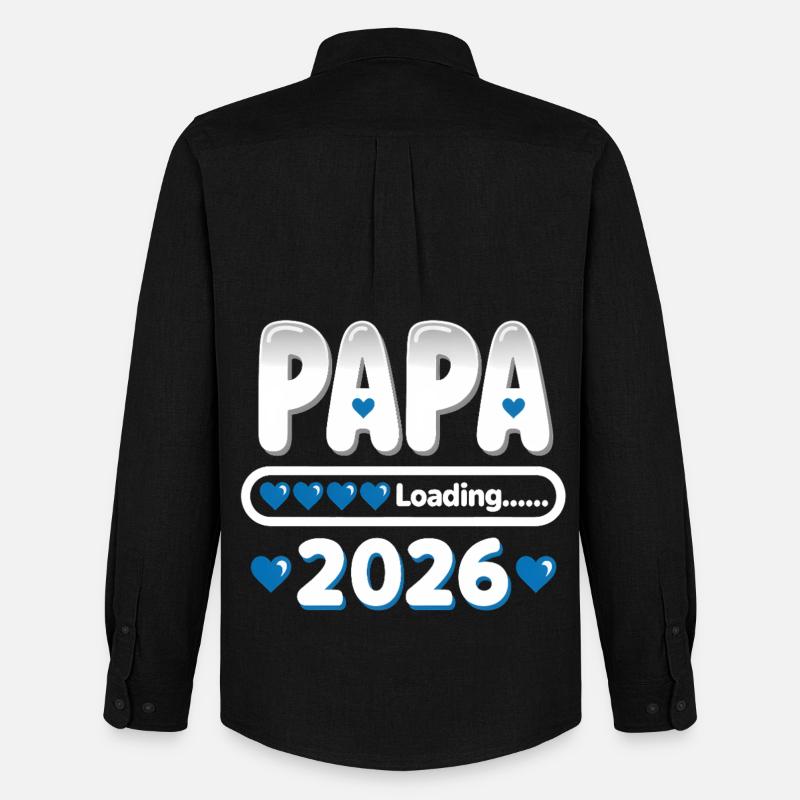 2026 Papa Loading – werdender Vater Geschenk - Männer Oxford Hemd von Stanley/Stella - Schwarz