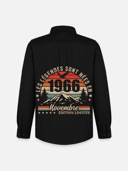 Awesome since November 1966 | November 1966 - Men's Oxford Shirt by Stanley/Stella - black
