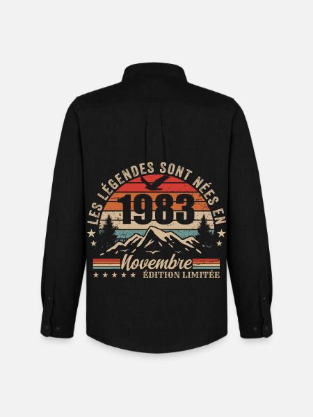 Awesome since November 1983 | November 1983 - Men's Oxford Shirt by Stanley/Stella - black