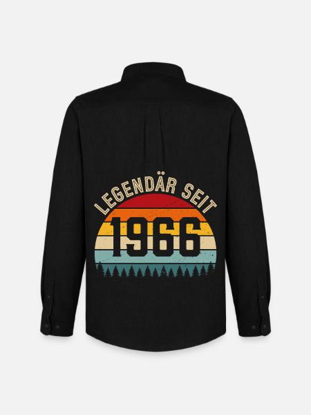 Legendär seit 1966 – Jahrgang 1966 - Männer Oxford Hemd von Stanley/Stella - Schwarz