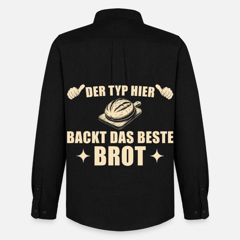 Brot backen - Bester Bäcker Geschenkidee - Männer Oxford Hemd von Stanley/Stella - Schwarz