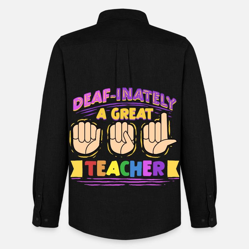 ASL Dolmetscher Deaf-Inately A Great Teacher - Männer Oxford Hemd von Stanley/Stella - Schwarz