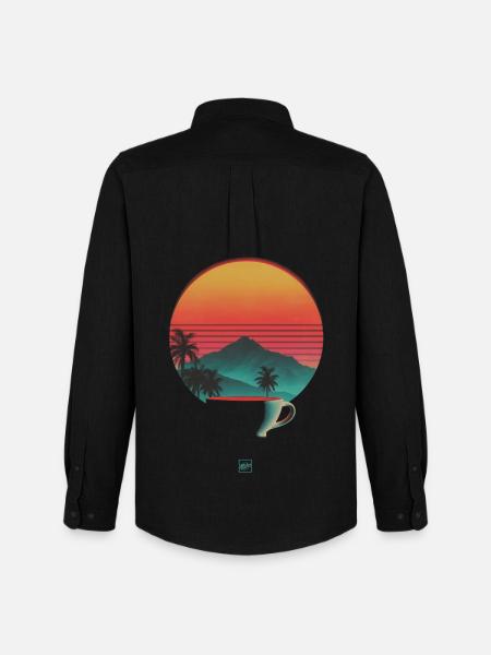 Sunset and coffee - Men's Oxford Shirt by Stanley/Stella - black
