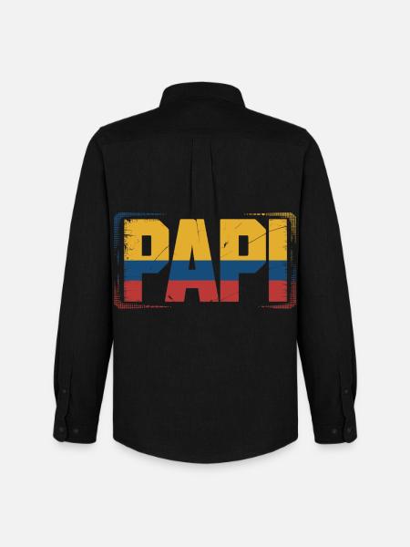 Daddy Colombia Flag – Gift for - Men's Oxford Shirt by Stanley/Stella - black
