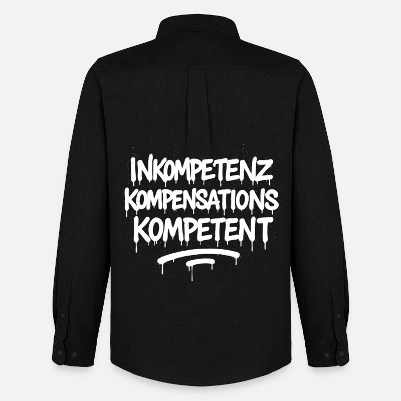 Inkompetenz Kompensations Kompetent – KOmpetenz - Männer Oxford Hemd von Stanley/Stella - Schwarz