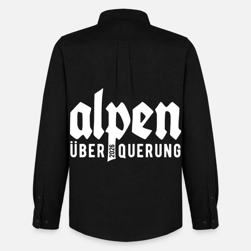 Alpen Überquerung 2026 - Wandern - Männer Oxford Hemd von Stanley/Stella - Schwarz