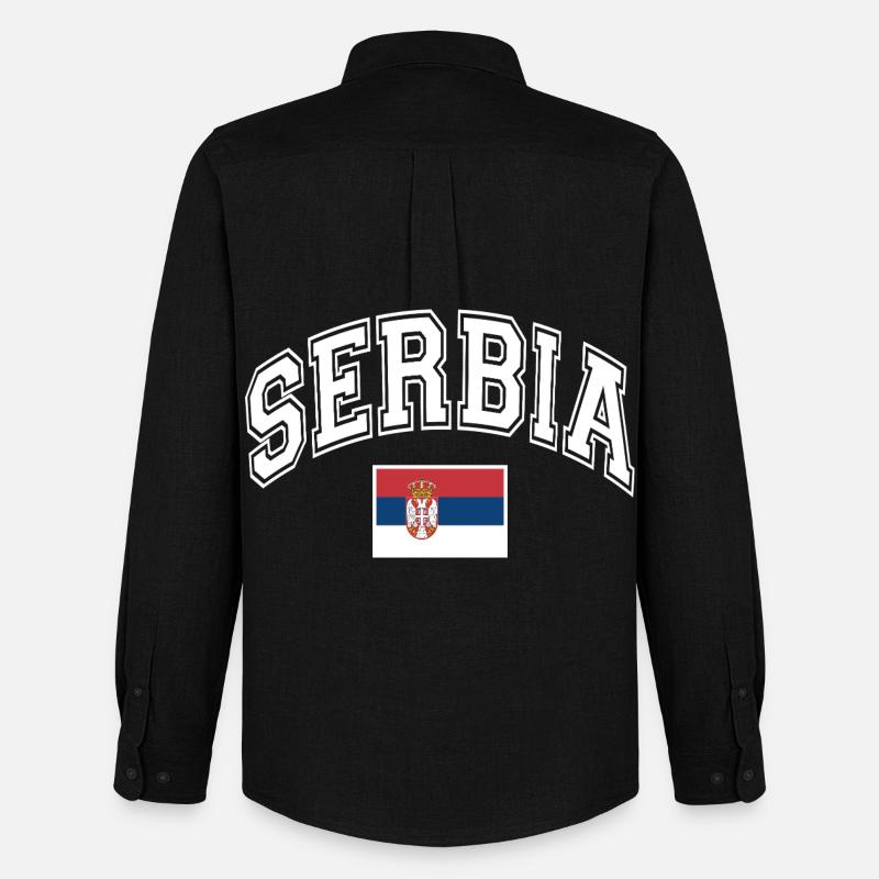 Serbien  - Männer Oxford Hemd von Stanley/Stella - Schwarz