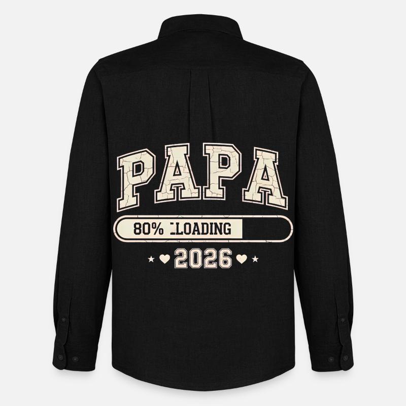 Papa 2026 Loading Werdender Papa - Männer Oxford Hemd von Stanley/Stella - Schwarz