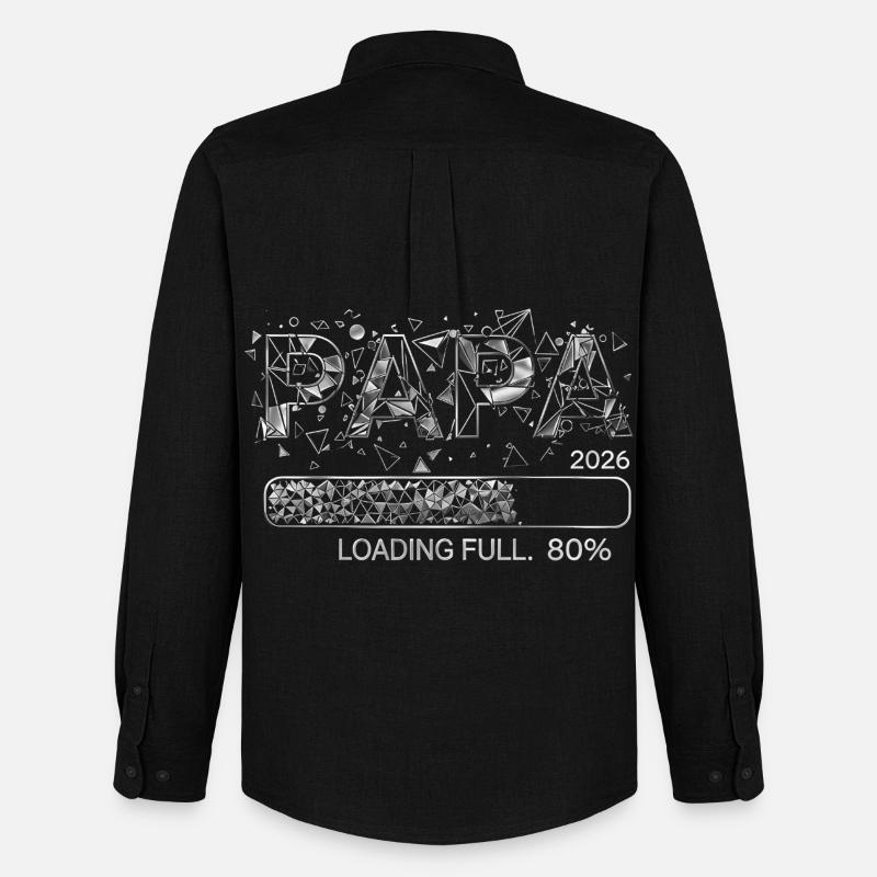 Papa 2026 Loading Werdender Papa Geschenk - Männer Oxford Hemd von Stanley/Stella - Schwarz