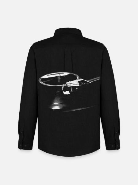 Graphic Turntable, Music Enthusiast - Men's Oxford Shirt by Stanley/Stella - black