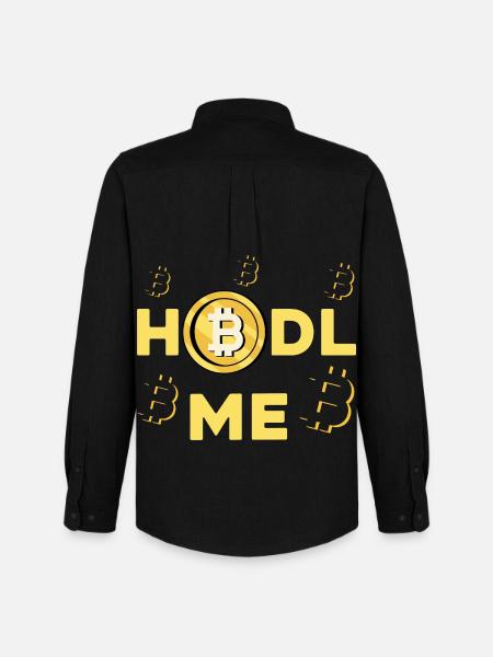 HODL ME Bitcoin Logo - Männer Oxford Hemd von Stanley/Stella - Schwarz