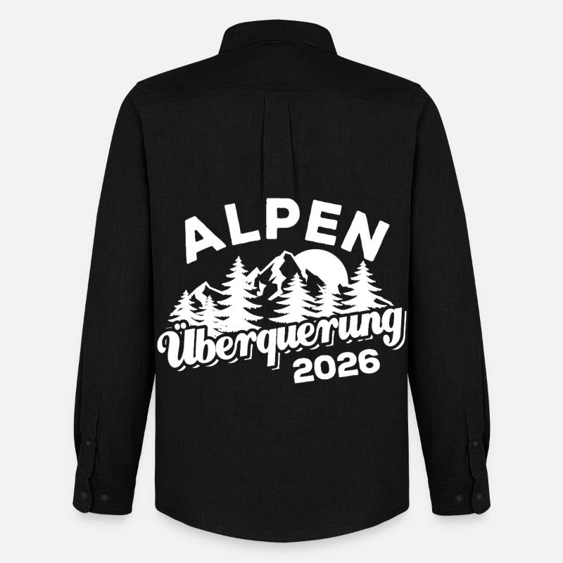 Alpen Überquerung 2026 - Wandern - Männer Oxford Hemd von Stanley/Stella - Schwarz
