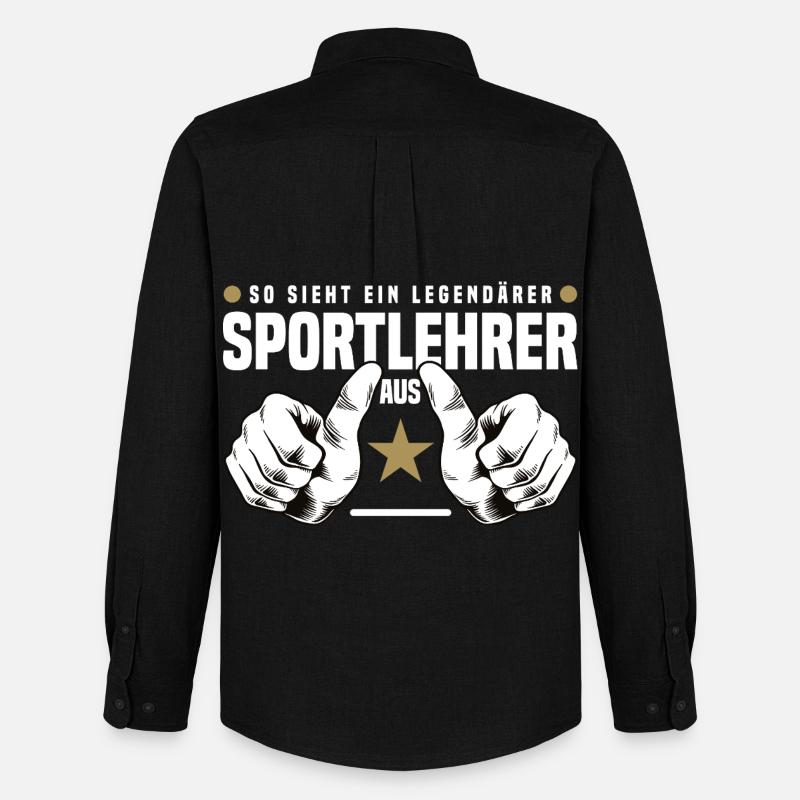 Sportlehrer - Männer Oxford Hemd von Stanley/Stella - Schwarz
