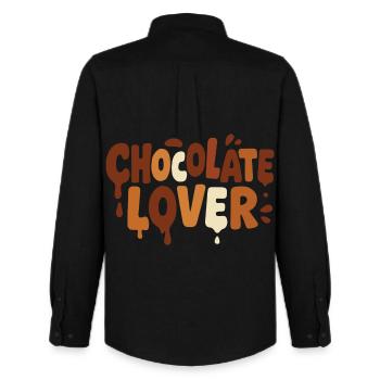 Schoko-Liebhaber Retro Style – Chocolate Lover - Männer Oxford Hemd von Stanley/Stella - Schwarz - Hinten - AI Model Male 185 dark (185cm)