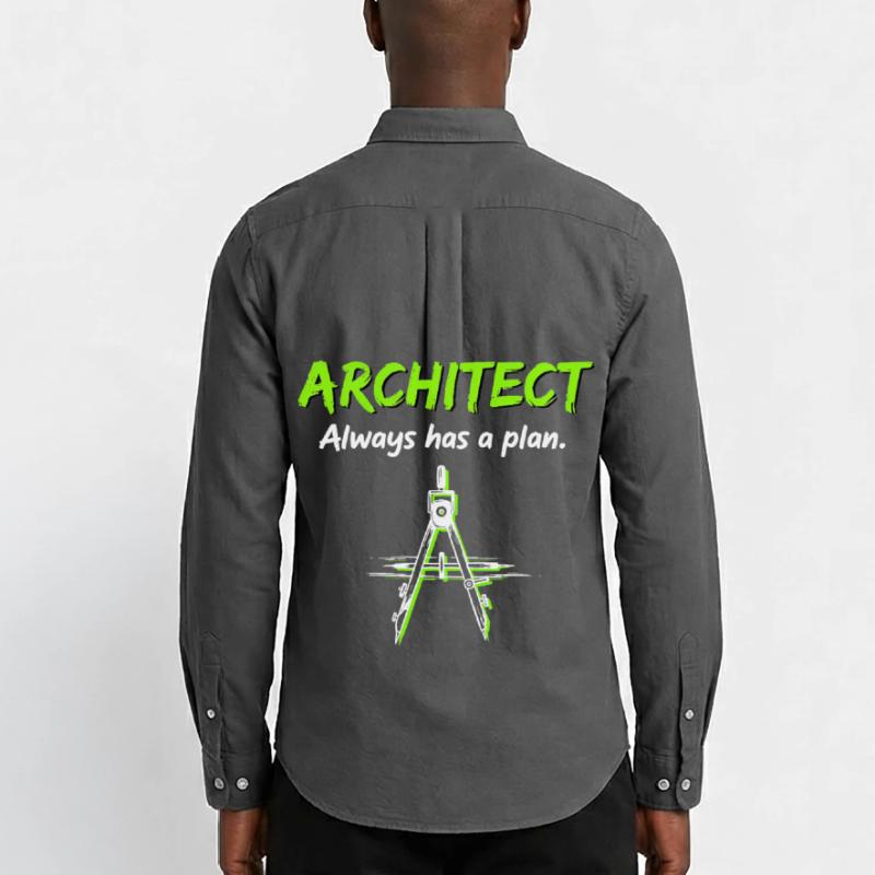 Architecture Compass Construction Plan Architect Men's Oxford Shirt by Stanley/Stella