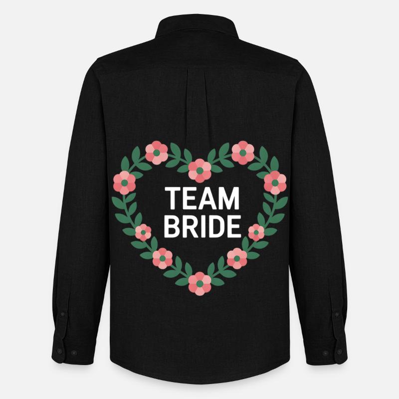 Team Bride Herzblumen - Männer Oxford Hemd von Stanley/Stella - Schwarz