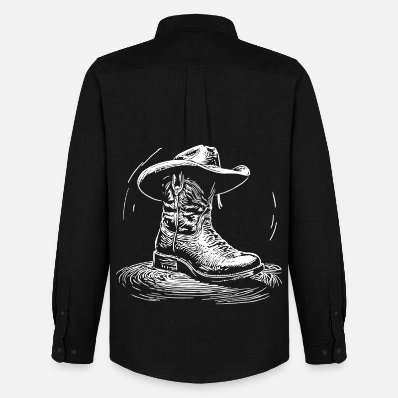 Cowboy Boot - Männer Oxford Hemd von Stanley/Stella - Schwarz