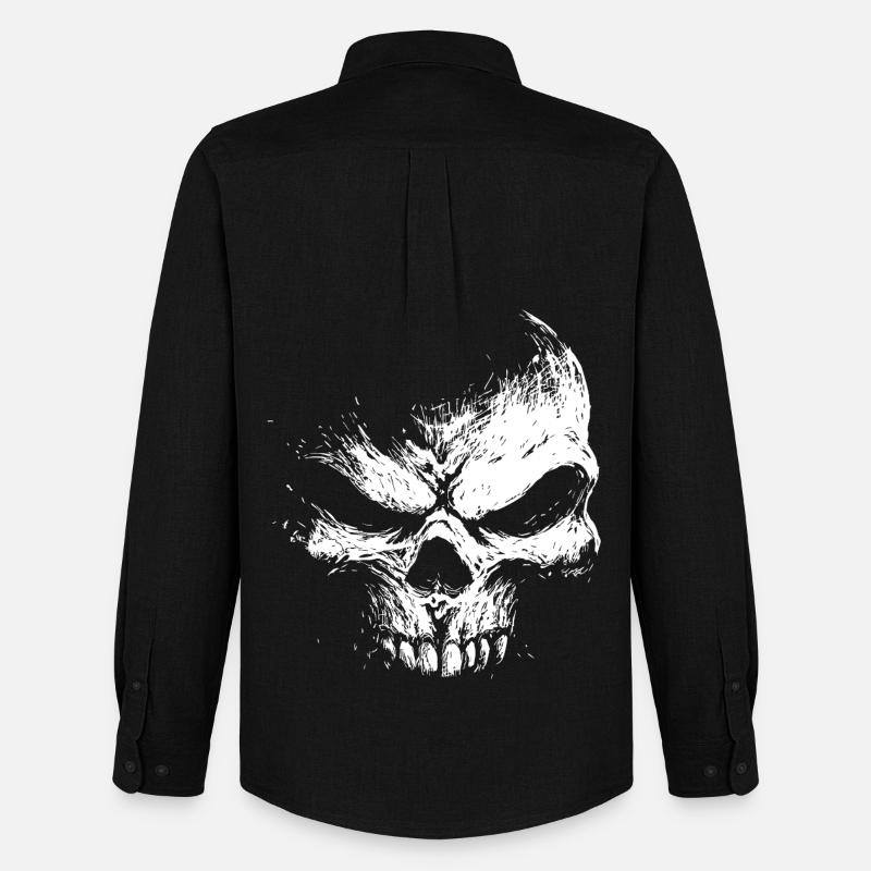 Evil Skull – Dark Grinning Beast - Männer Oxford Hemd von Stanley/Stella - Schwarz