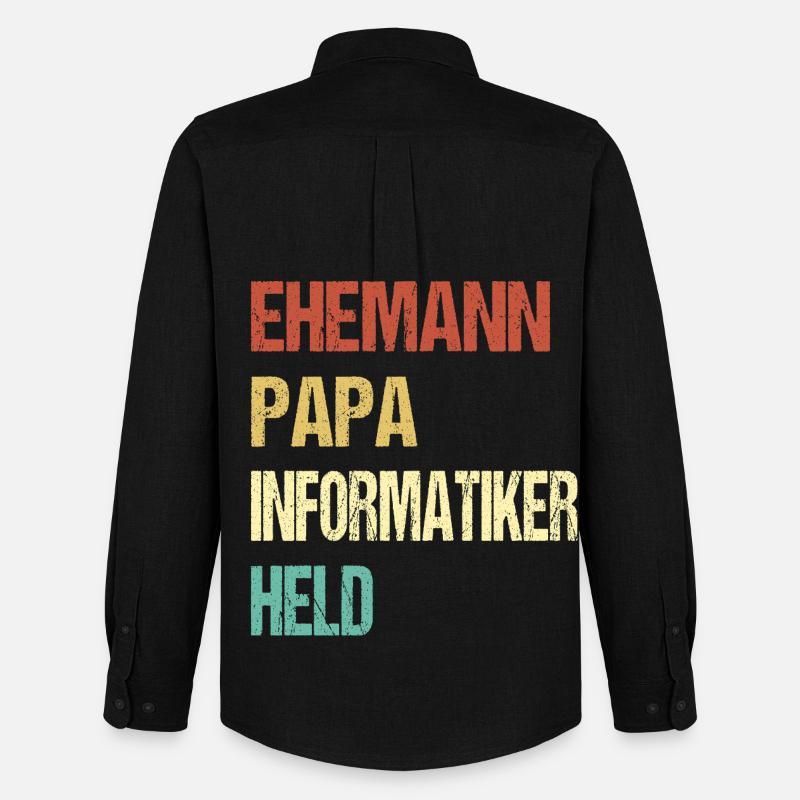 Informatiker Papa - Männer Oxford Hemd von Stanley/Stella - Schwarz