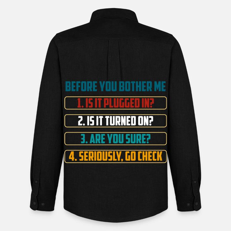 Bevor du mich störst, Technik-Checks - Männer Oxford Hemd von Stanley/Stella - Schwarz
