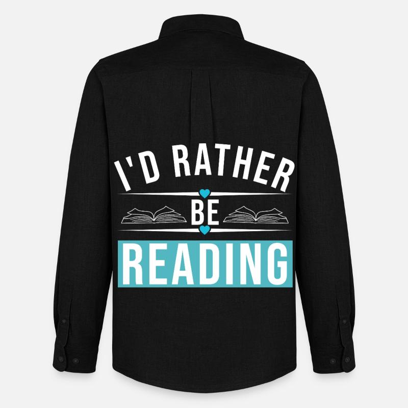 I'D RATHER BE READING - Männer Oxford Hemd von Stanley/Stella - Schwarz