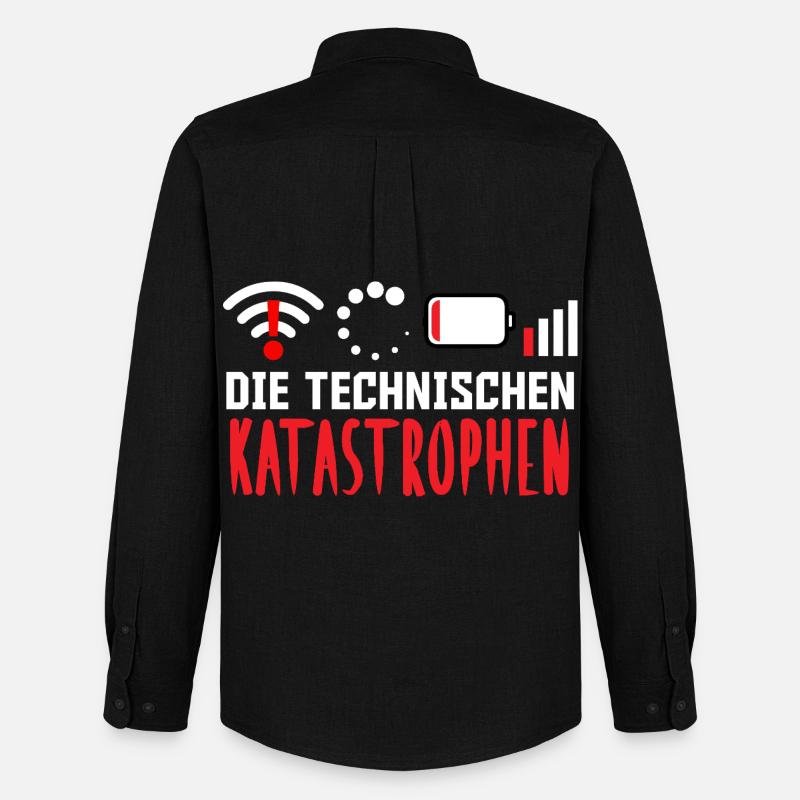 Nerd Computer DIE TECHNISCHEN KATASROPHEN LUSTIG - Männer Oxford Hemd von Stanley/Stella - Schwarz