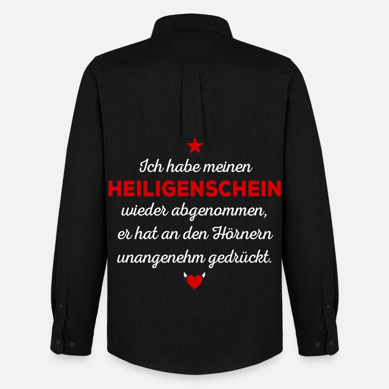 Heiligenschein - Männer Oxford Hemd von Stanley/Stella - Schwarz