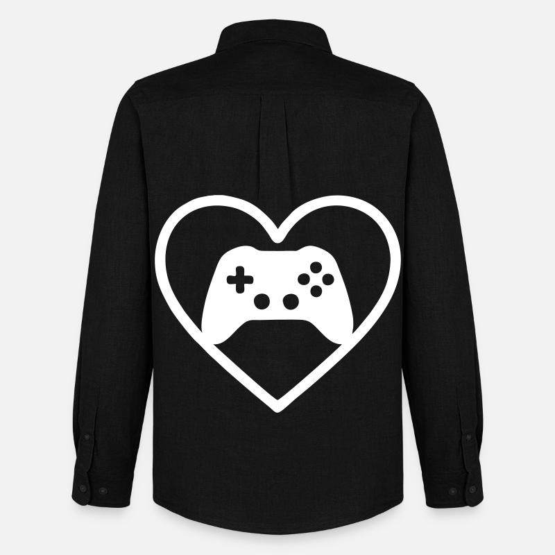 Heart Gaming – Stylized Controller Design - Men's Oxford Shirt by Stanley/Stella - black