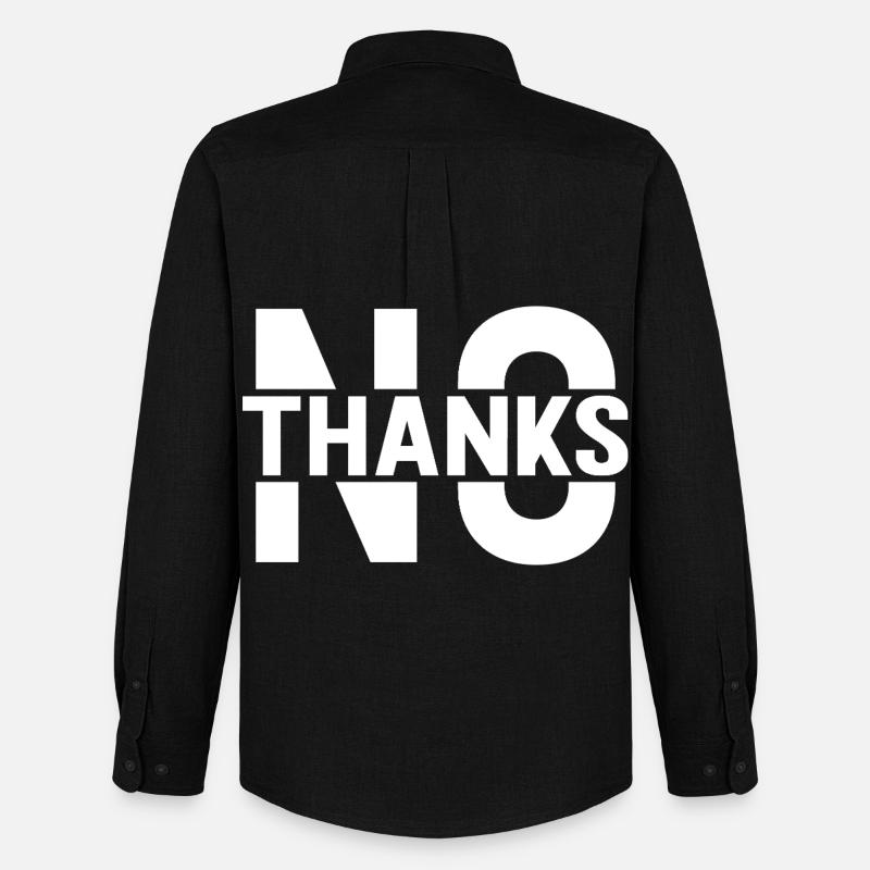No Thanks - Männer Oxford Hemd von Stanley/Stella - Schwarz