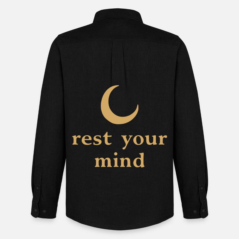 Rest Your Mind Mond Achtsamkeit Statement - Männer Oxford Hemd von Stanley/Stella - Schwarz