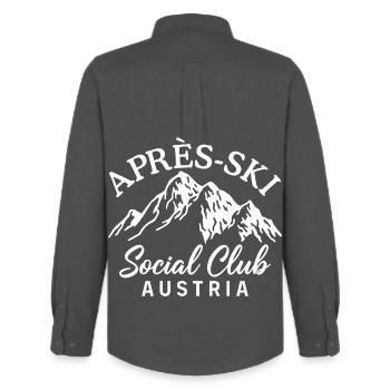 Après Ski Club Austria Skifahren - Männer Oxford Hemd von Stanley/Stella - Anthrazit - Hinten - AI Model Male 185 dark (185cm)