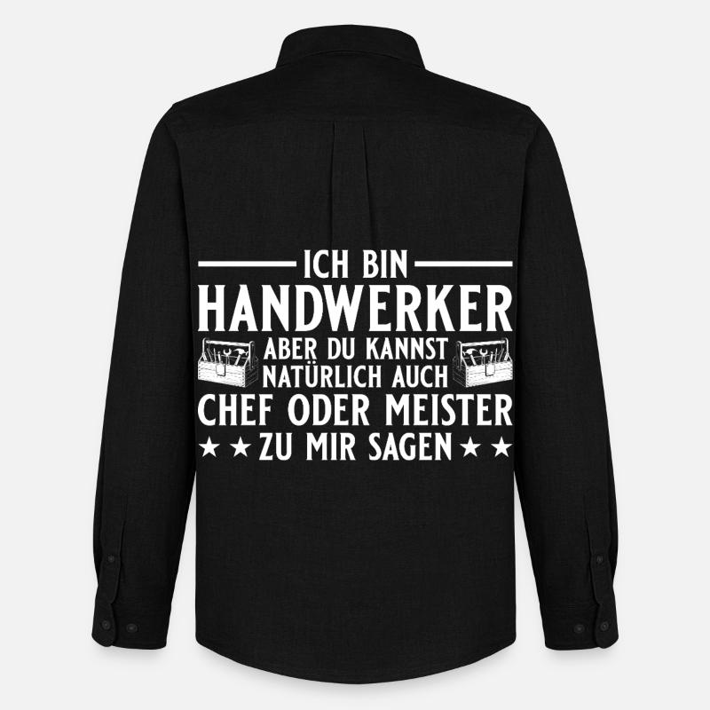 Chef oder Meister - Handwerker Geschenk - Männer Oxford Hemd von Stanley/Stella - Schwarz