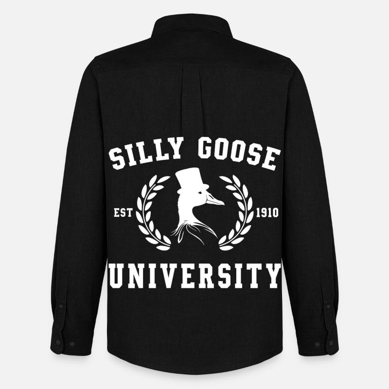 Wappen der Goose University - Männer Oxford Hemd von Stanley/Stella - Schwarz