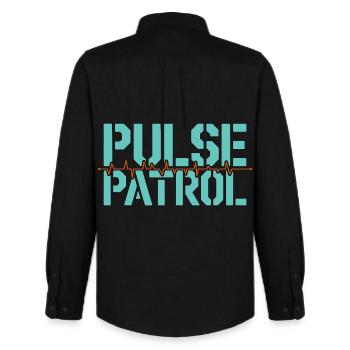 Cardiac Tech Pulse Patrol Pacemaker Technician - Männer Oxford Hemd von Stanley/Stella - Schwarz - Hinten - AI Model Male 185 dark (185cm)