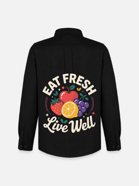 Eat Fresh Live Well - Men's Oxford Shirt by Stanley/Stella - black