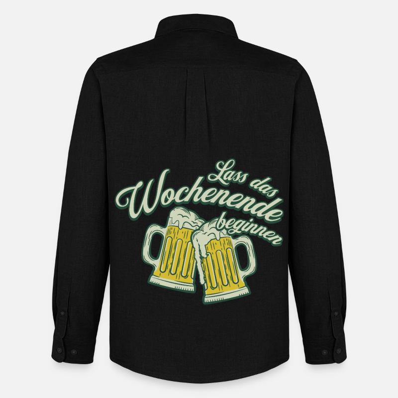 Wochenende Anstoßen Bier Alkohol Männer - Männer Oxford Hemd von Stanley/Stella - Schwarz