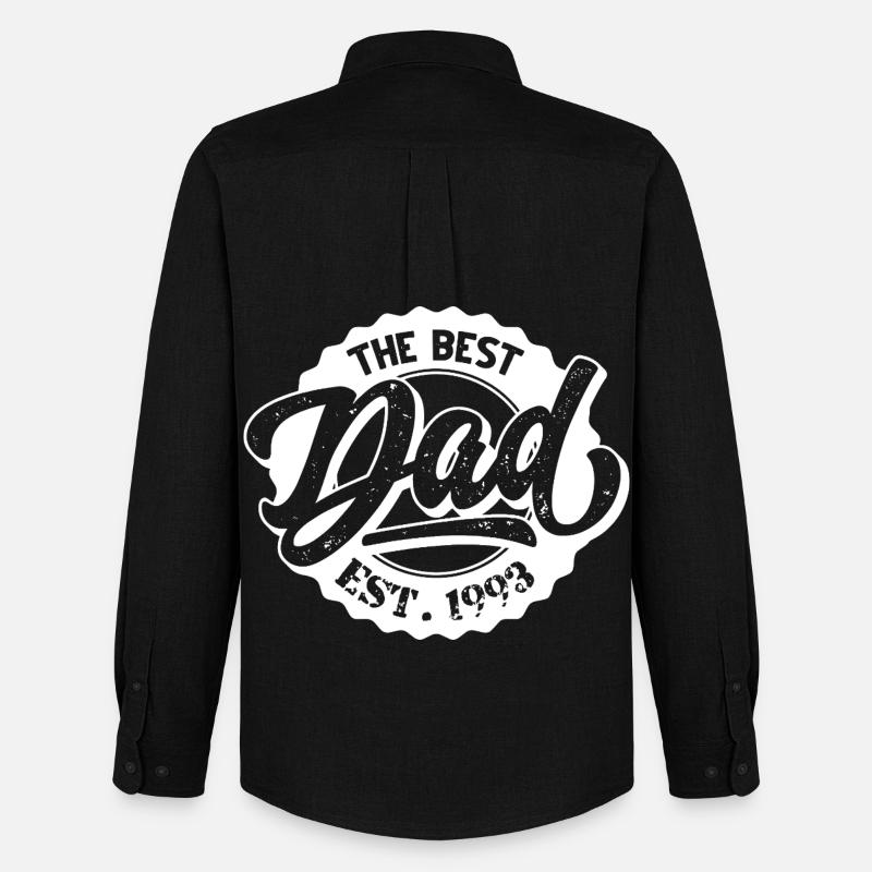 The Best Dad EST 1993 - Männer Oxford Hemd von Stanley/Stella - Schwarz