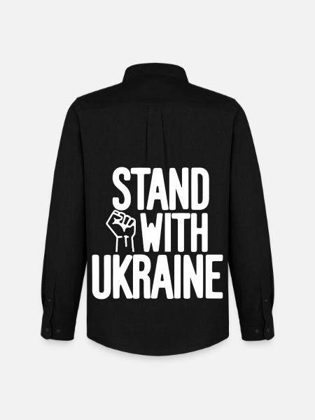 Solidarité avec l’Ukraine - Chemise Oxford homme Stanley/Stella - noir