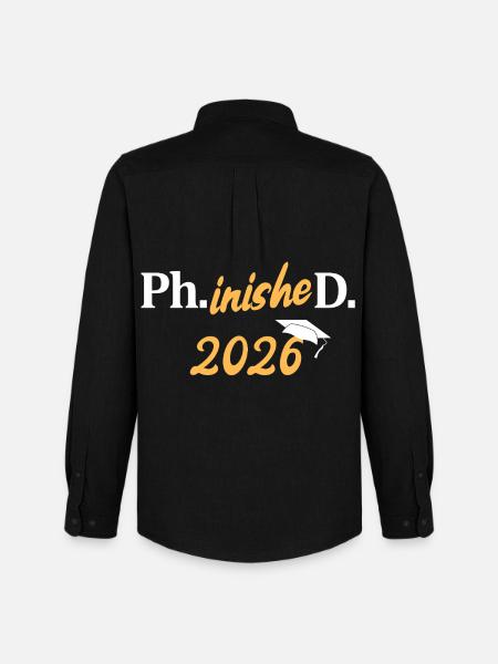 Doktorgrad 2026 PhD Doktorgrad Doktorgrad - Oxfordskjorte herre Stanley/Stella - sort