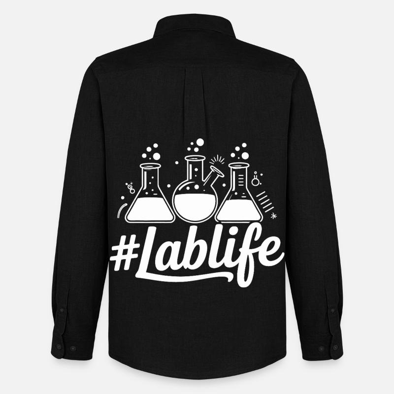 LabLife Becher Illustration - Männer Oxford Hemd von Stanley/Stella - Schwarz