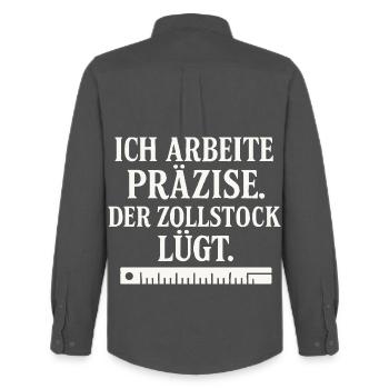 Règle du pliage des artisans - Chemise Oxford homme Stanley/Stella - charbon - Dos - AI Model Male 185 dark (185cm)