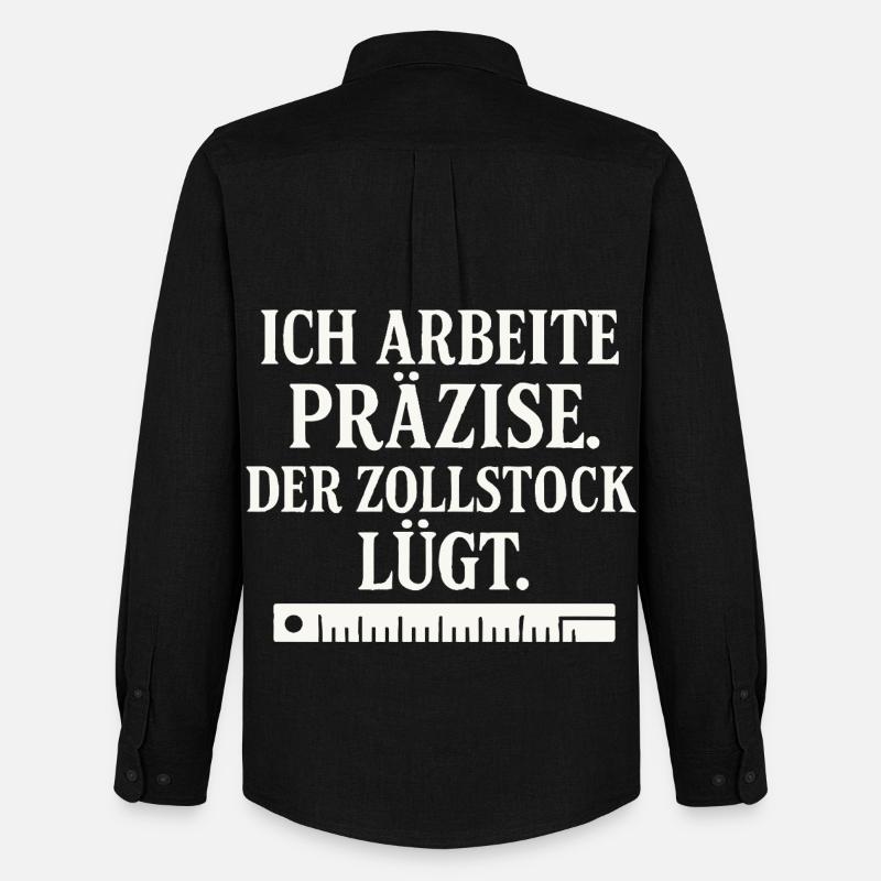 Handwerker Spruch Zollstock - Männer Oxford Hemd von Stanley/Stella - Schwarz