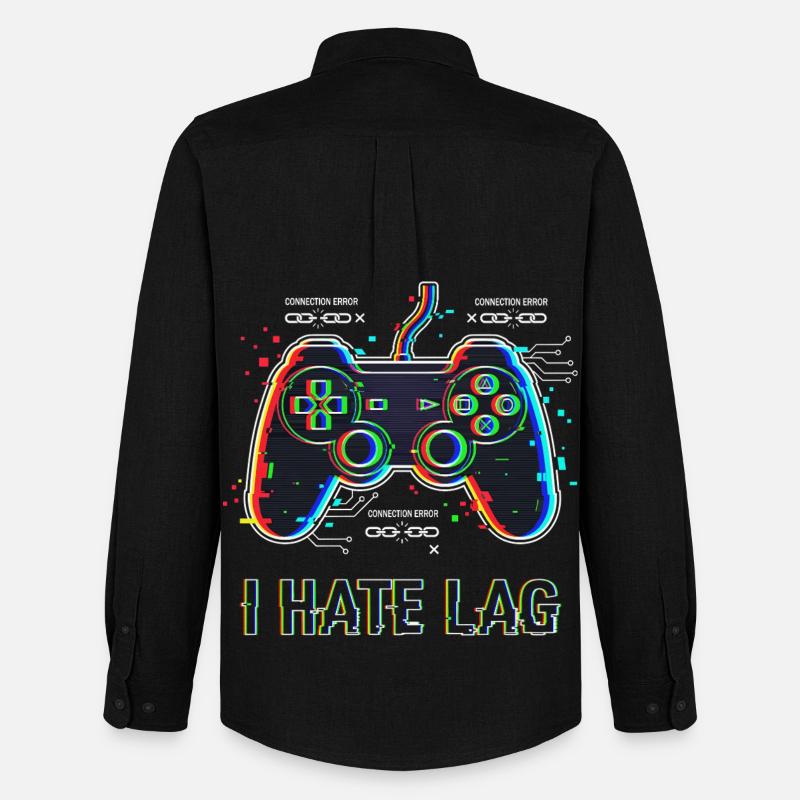 I Hate Lag Glitch - Männer Oxford Hemd von Stanley/Stella - Schwarz