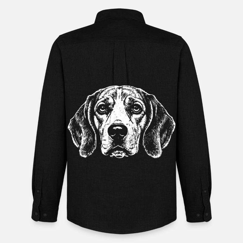 Ursprüngliches Design der Beagle-Hunderasse - Männer Oxford Hemd von Stanley/Stella - Schwarz