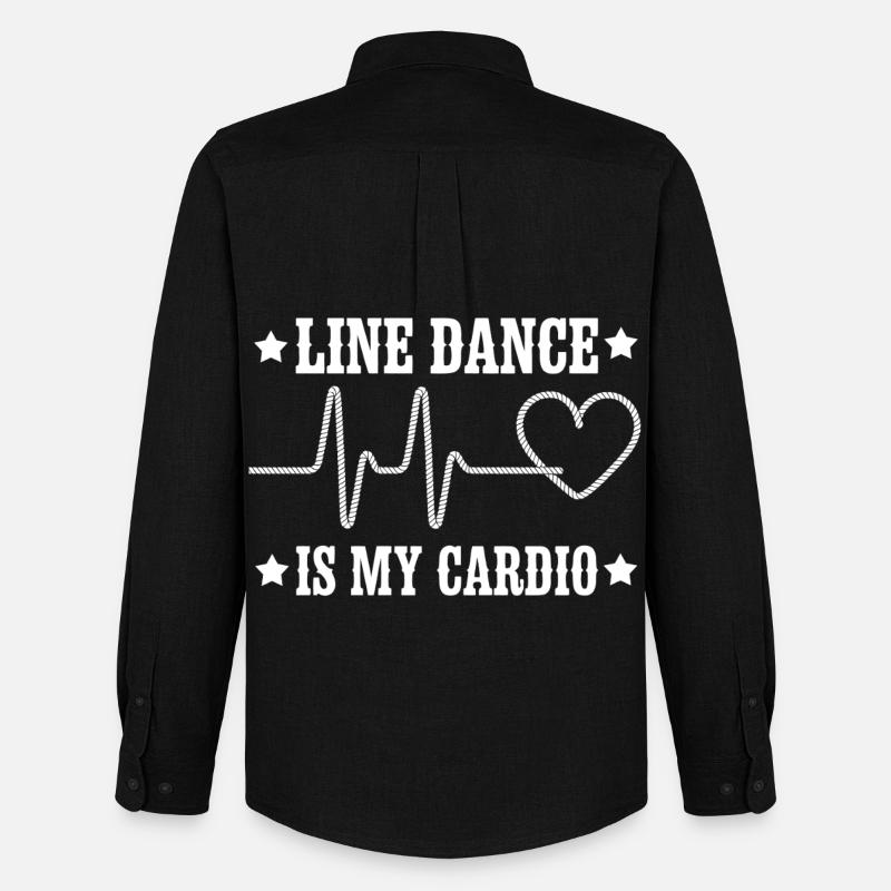 Line Dance Cardio Motiv - Männer Oxford Hemd von Stanley/Stella - Schwarz