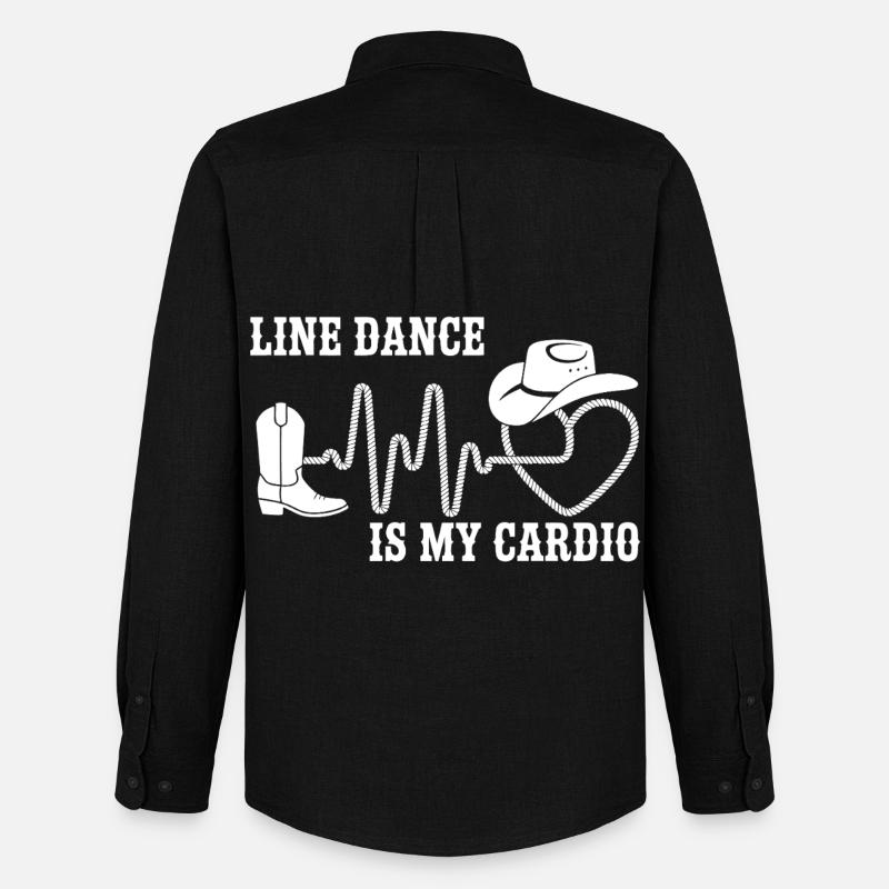 Line Dance Is My Cardio - Männer Oxford Hemd von Stanley/Stella - Schwarz