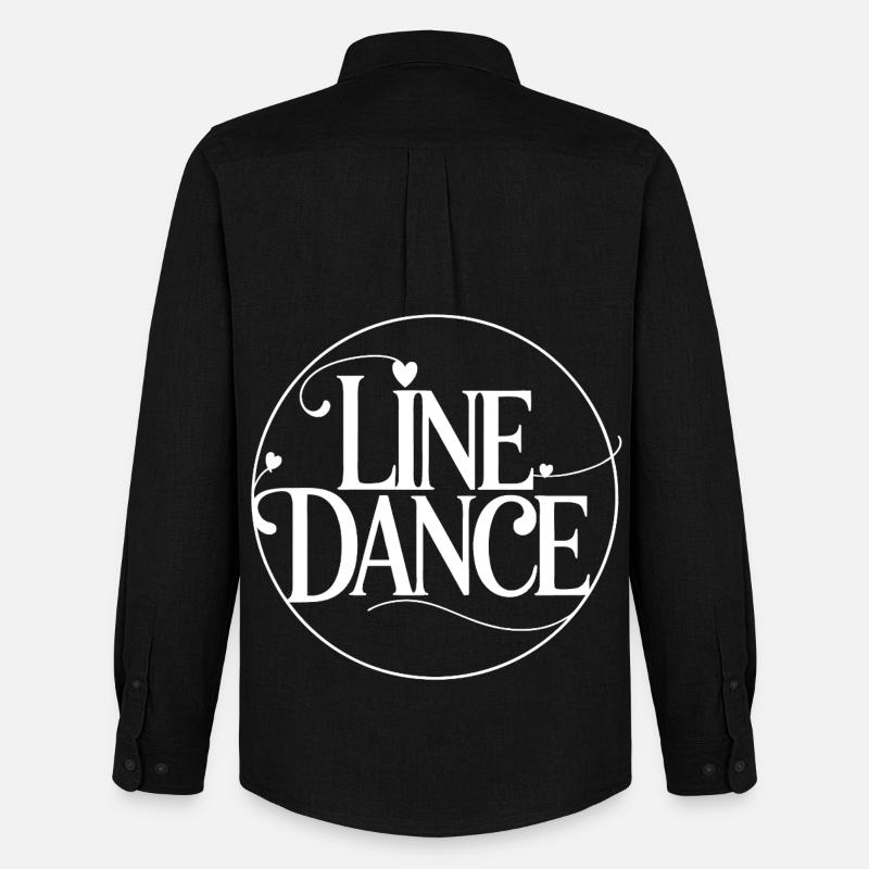 Line Dance Kreis Logo - Männer Oxford Hemd von Stanley/Stella - Schwarz