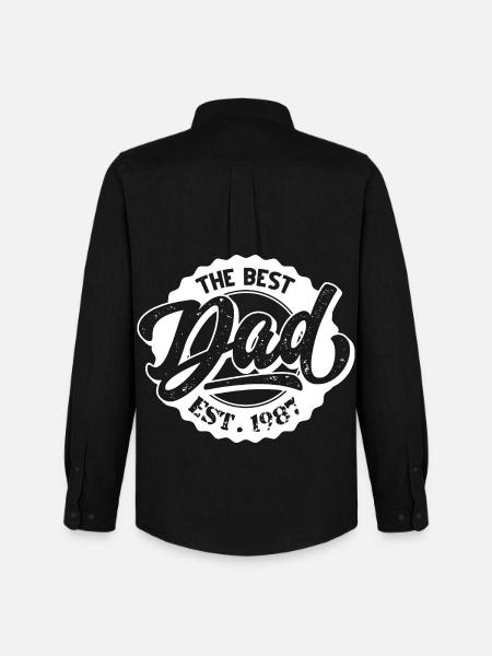 The Best Dad EST (1987) - Men's Oxford Shirt by Stanley/Stella - black