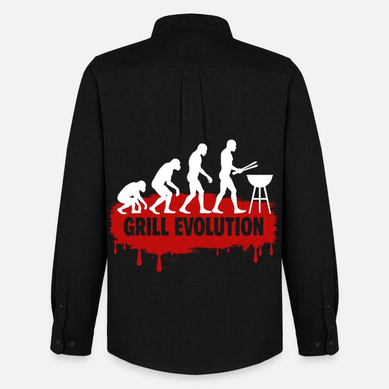 Grill Evolution Funny Grill Master Saying - Men's Oxford Shirt by Stanley/Stella - black