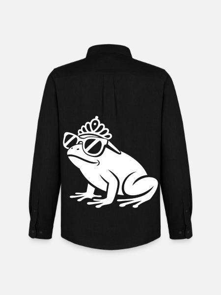 Frosch mit Krone und Sonnenbrille - Männer Oxford Hemd von Stanley/Stella - Schwarz
